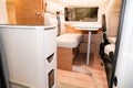 Vehicle interior view of motorhome modern camper rv van Royalty Free Stock Photo