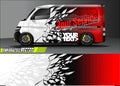 Van livery graphic vector. abstract grunge background design for vehicle vinyl wrap and car branding Royalty Free Stock Photo