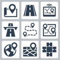 Vehicle Navigation and Road Related Vector Icons 2