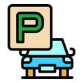 Vehicle parking icon vector flat Royalty Free Stock Photo