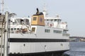 Vehicle-passenger ferry Woods Hole transiting hurricane barrier