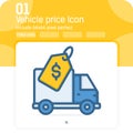 Vehicle price premiun icon with filled line style isolated on white background. Vector illustration sign symbol icon design Royalty Free Stock Photo