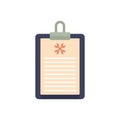 Vehicle repair clipboard icon flat isolated vector