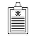 Vehicle repair clipboard icon, outline style