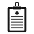 Vehicle repair clipboard icon, simple style