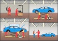 Vehicle Repair Service Color Vector Illustration