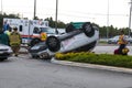 Vehicle Rollover at Major Intersection Royalty Free Stock Photo