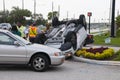 Vehicle Rollover at Major Intersection Royalty Free Stock Photo