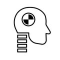 Vehicle Safety AV Dummy head for crash test. Pictogram isolated on white background