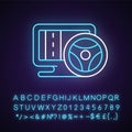 Vehicle simulation neon light icon