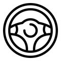 Vehicle steering wheel icon, outline style