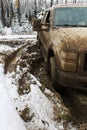 A vehicle stuck in the mud Royalty Free Stock Photo