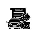 Vehicle title loan black glyph icon Royalty Free Stock Photo