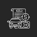 Vehicle title loan chalk white icon on black background Royalty Free Stock Photo