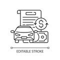 Vehicle title loan linear icon Royalty Free Stock Photo