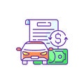 Vehicle title loan RGB color icon Royalty Free Stock Photo