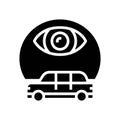 vehicle tracking glyph icon vector illustration