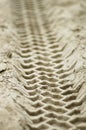 Vehicle tracks in sand Royalty Free Stock Photo