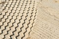 Vehicle tracks in sand, Dubai