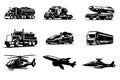 Vehicle transport black and white vector, Vehicle transport black and white vector, eps 10