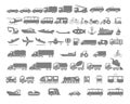 Vehicle and Transportation flat icon set Royalty Free Stock Photo