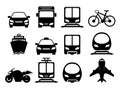 Vehicle and transportation icon set Royalty Free Stock Photo