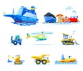 Vehicle and Transportation icon set illustration. Royalty Free Stock Photo