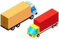 Vehicle for transpportation and shipping. Delivery of parcels by transport. Postal cargo trucks Royalty Free Stock Photo