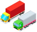 Vehicle for transpportation and shipping. Delivery of parcels by transport. Postal cargo trucks Royalty Free Stock Photo