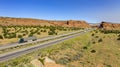 Vehicle and Truck Traffic Travel Along Interstate 40 in New Mexico