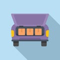Vehicle trunk icon flat vector. Car baggage Royalty Free Stock Photo