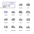 Vehicle types - line design icons set