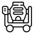 Vehicle van masonry icon outline vector. Cement mixer truck