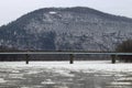 Ice under the bridge Royalty Free Stock Photo