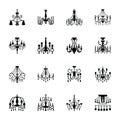 Vehicles Flat icons Crystal chandelier solid icons