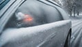 Vehicles through a frosted window with