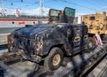 Vehicles HMMWV V998 Syrian militants traveling exhibition `The Syrian crisis`