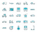 Isolated vehicles icon set vector design