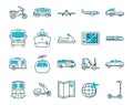 Isolated vehicles icon set vector design