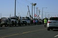 Vehicles Lining up for the Barefoot Mardi Gras Parade