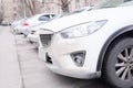 Vehicles parked in parking lot Royalty Free Stock Photo