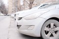 vehicles parked in parking lot Royalty Free Stock Photo