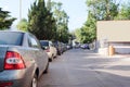 Vehicles parked in parking lot Royalty Free Stock Photo