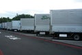 Vehicles parking at Kusatsu Parking area of Meishin Expressway at break of day