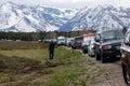 Vehicles and photographers near Pilgrim Creek Royalty Free Stock Photo