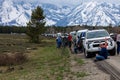 Vehicles and photographers near Pilgrim Creek