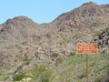 Vehicles Prohibited Off Approved Roads Sign in the mountainous region of Lake Mead National Recreation Area, Mohave County, Arizon