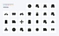 25 Vehicles Solid Glyph icon pack Royalty Free Stock Photo