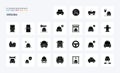 25 Vehicles Solid Glyph icon pack Royalty Free Stock Photo
