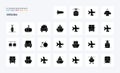 25 Vehicles Solid Glyph icon pack Royalty Free Stock Photo